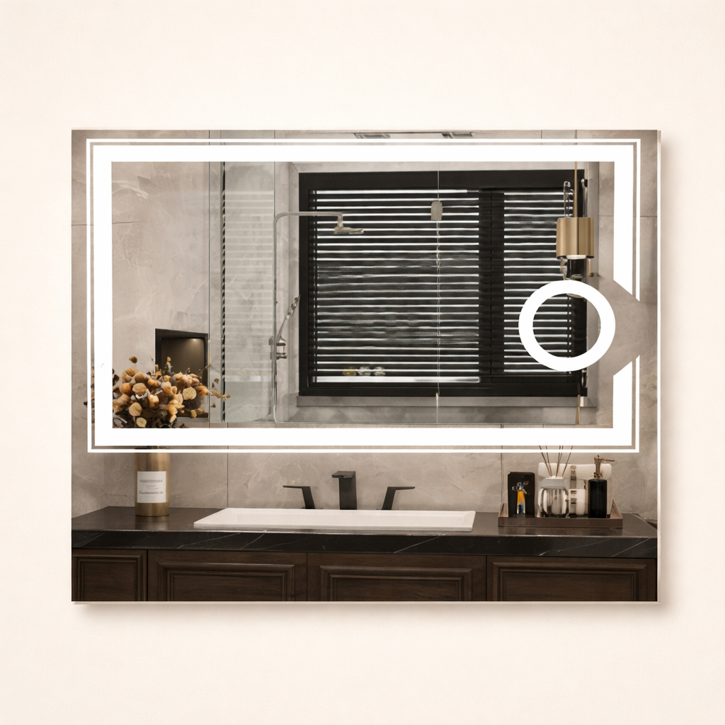 Miroir LED Salle de Bain Premium – Tactile, Anti-Buée & Grossissant