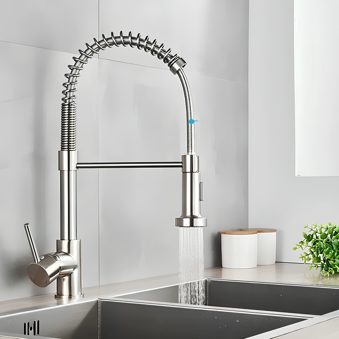 Robinet douche pour cuisine – Finition acier inoxydable