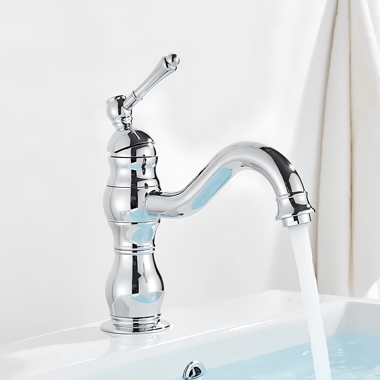 Robinet salle de bain rétro – Laiton antique à poignée unique
