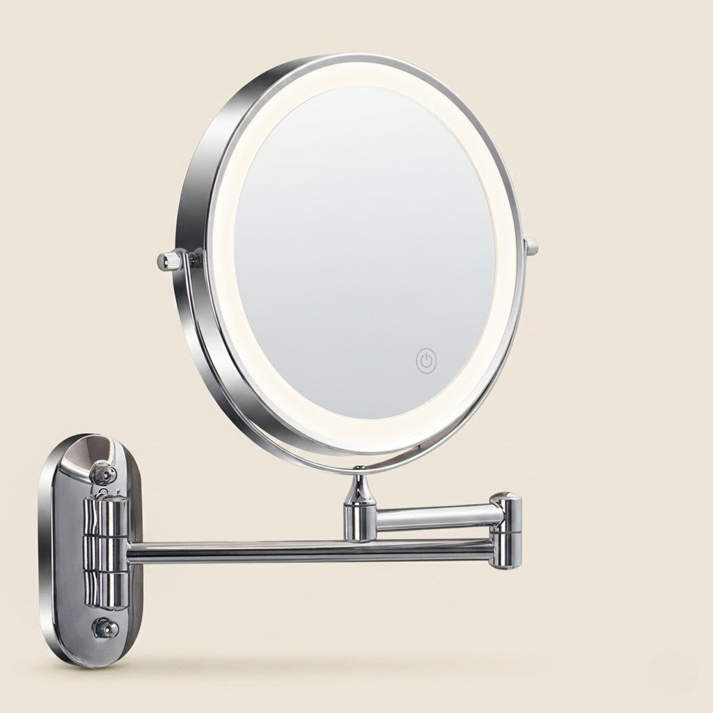 Miroir maquillage lumineux mural LED double face grossissant