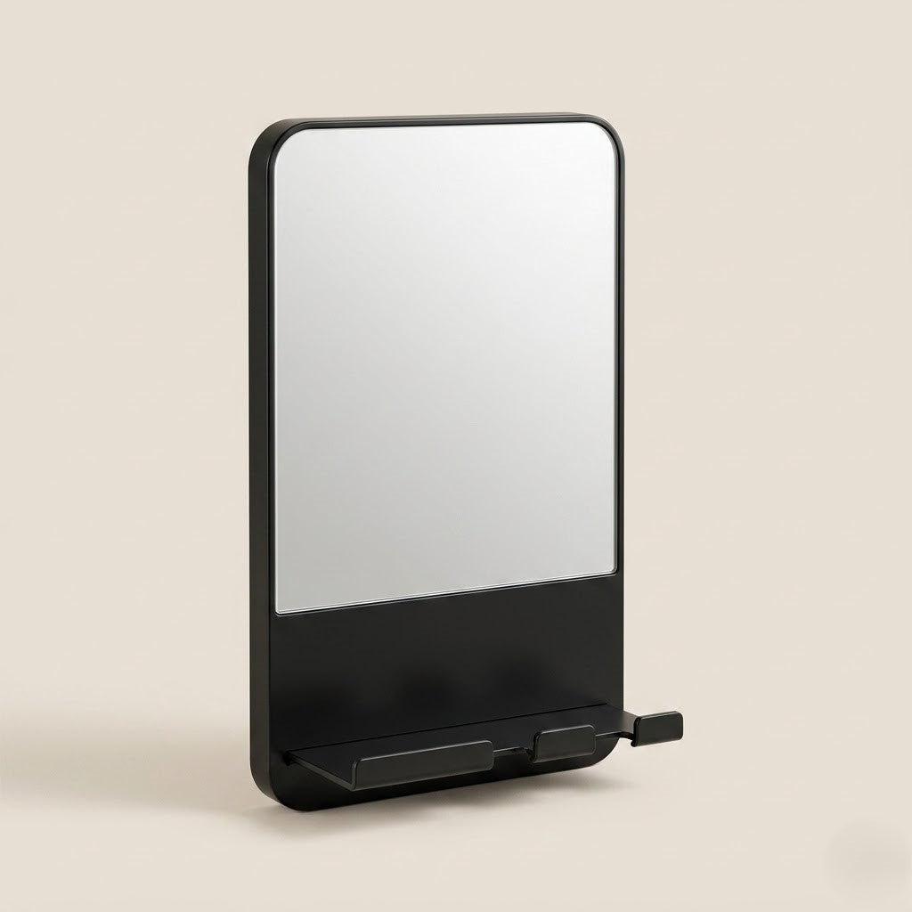 Miroir douche anti buée sans perçage avec support rasoir