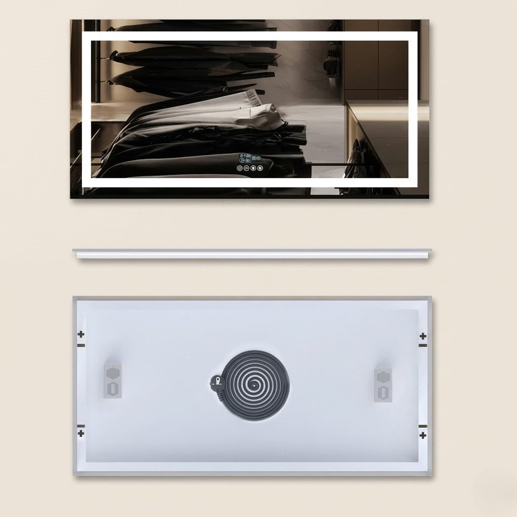 Miroir salle de bain LED Bluetooth anti-buée tactile 3 couleurs