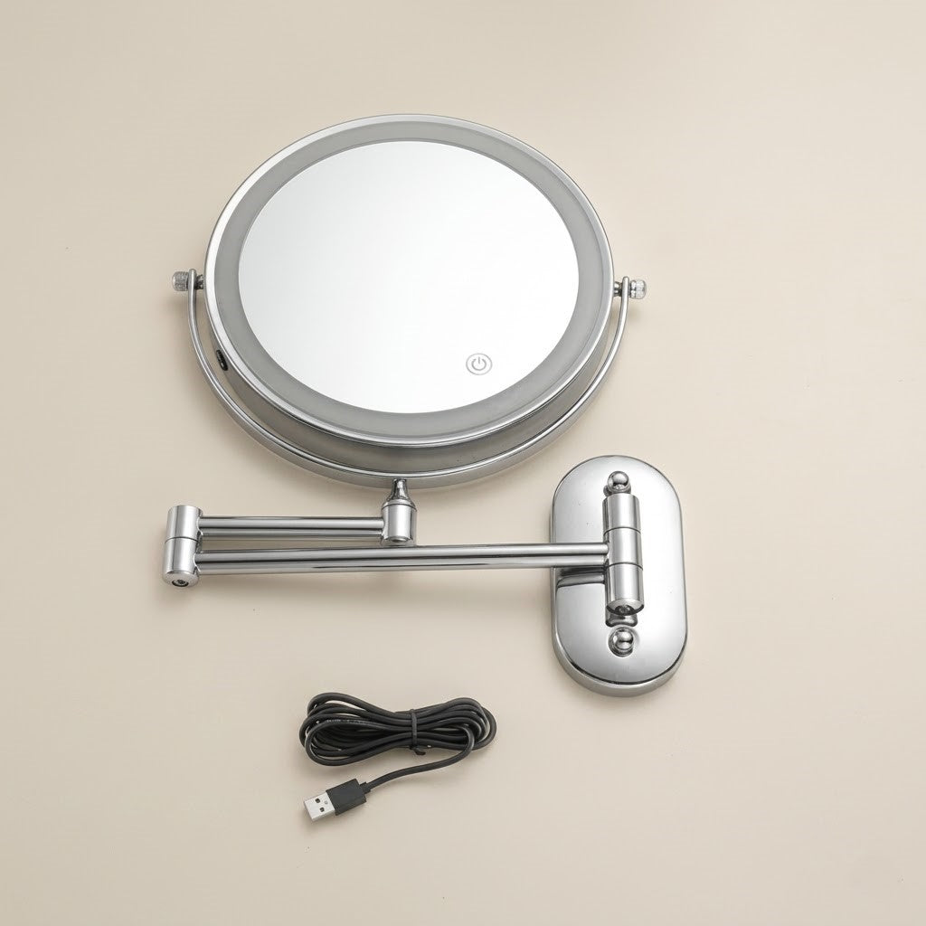 Miroir maquillage lumineux mural LED double face grossissant