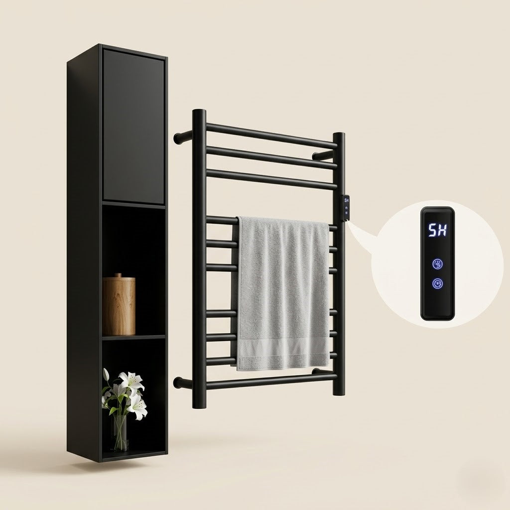 Porte-serviette Chauffant Électrique Mural - Acier Inox 304 - Programmable & Intelligent