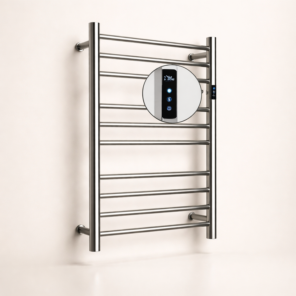 Porte-serviette Chauffant Électrique Mural - Acier Inox 304 - Programmable & Intelligent