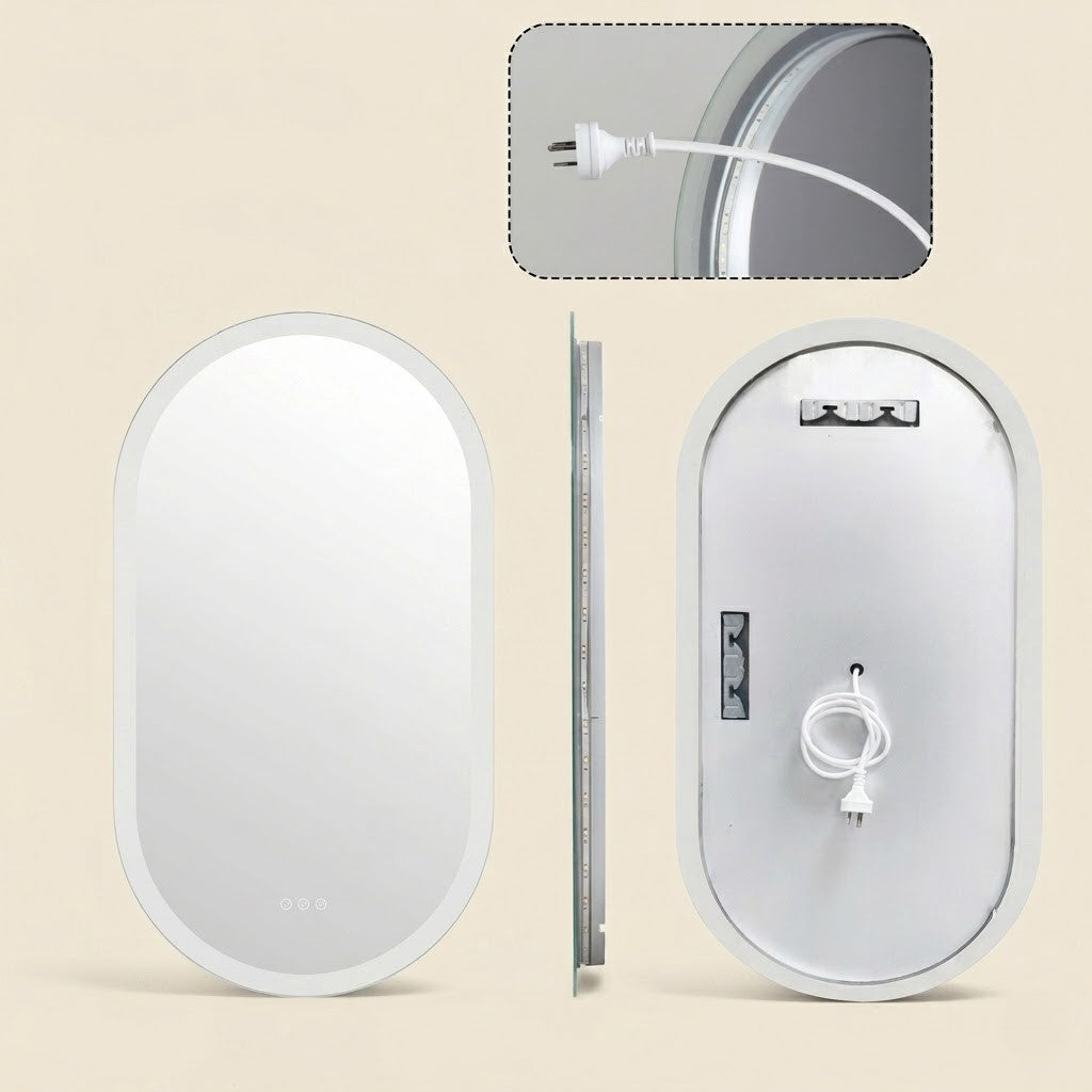Miroir Salle de Bain LED Ovale – Design Moderne & Anti-Buée