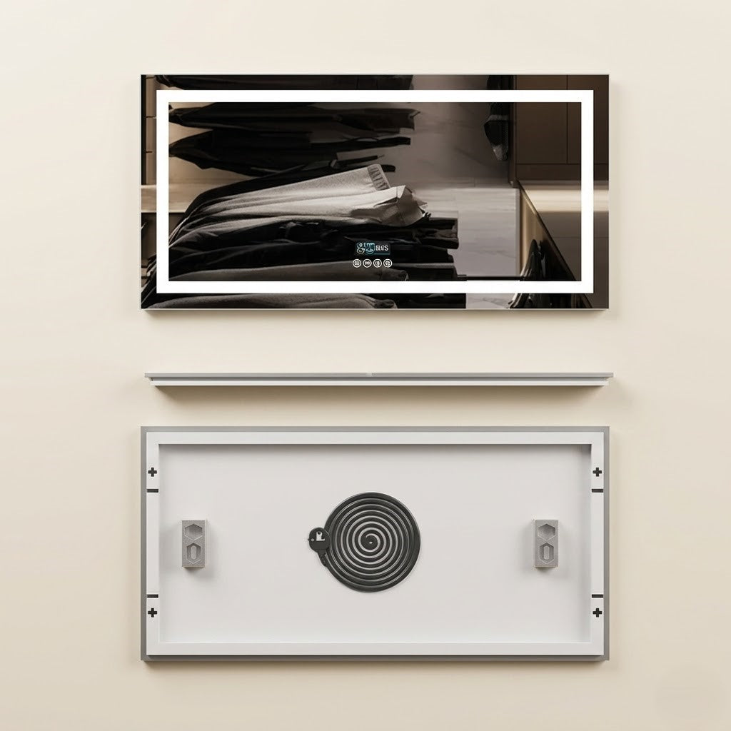 Miroir salle de bain LED Bluetooth anti-buée tactile 3 couleurs
