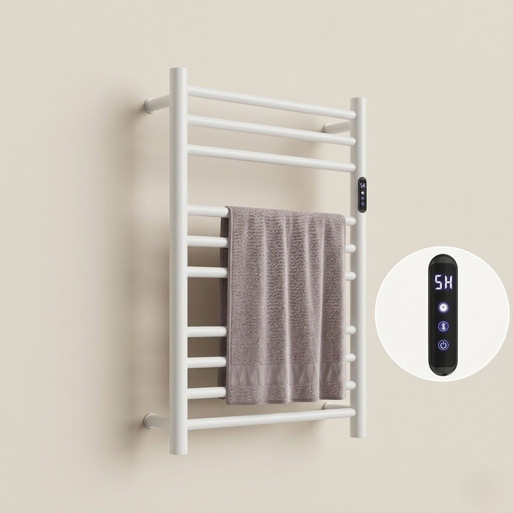 Porte-serviette Chauffant Électrique Mural - Acier Inox 304 - Programmable & Intelligent