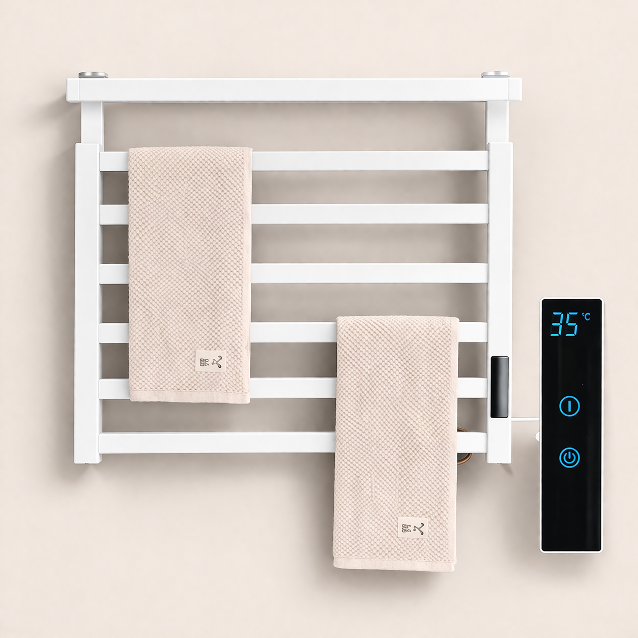 Sèche-serviette Électrique Noir Mat - Thermostat Tactile & Aluminium 304