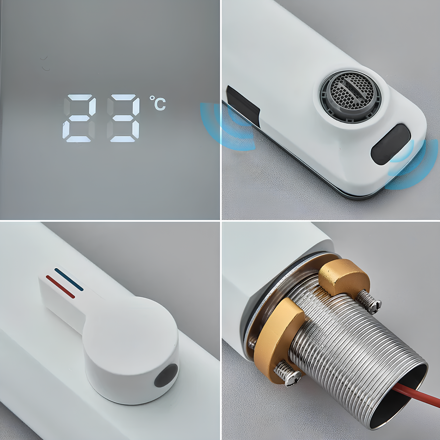 Robinet de lavabo intelligent avec capteur – Affichage numérique