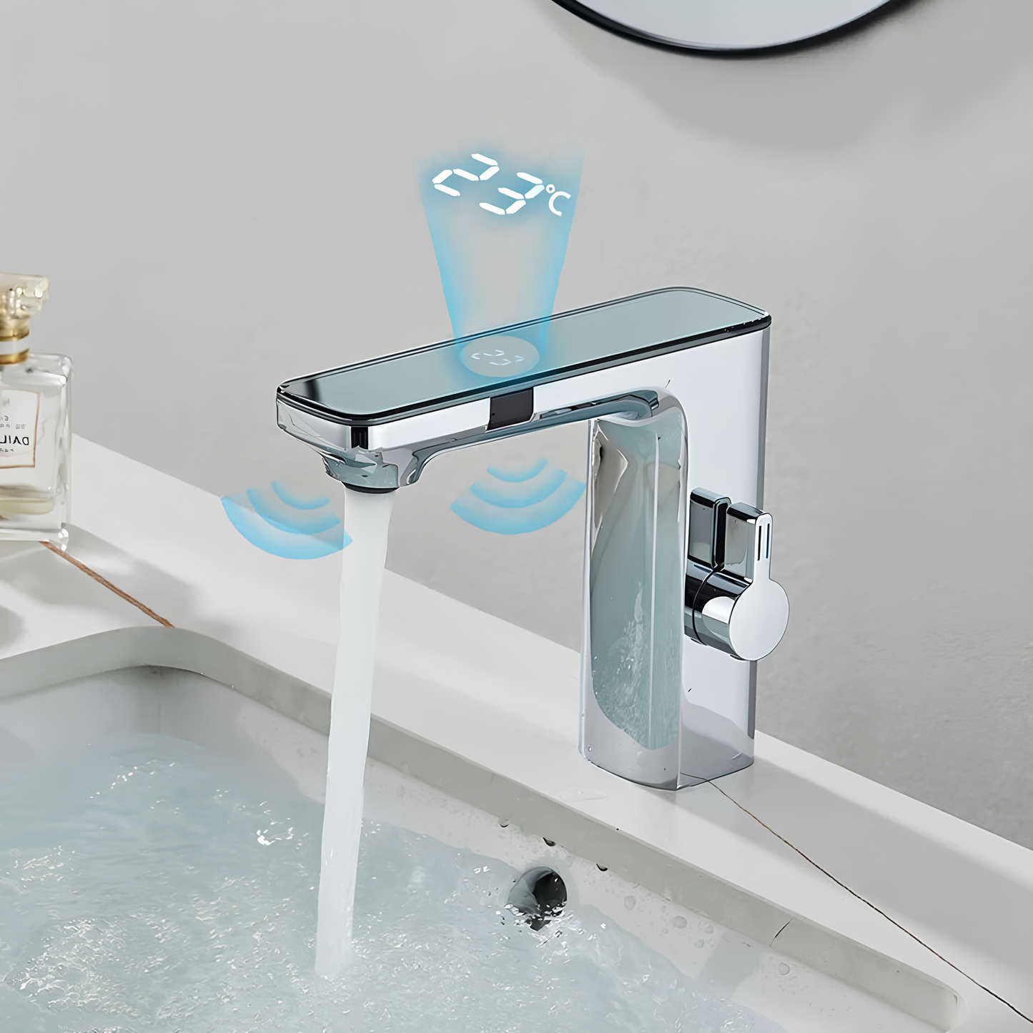 Robinet de lavabo intelligent avec capteur – Affichage numérique