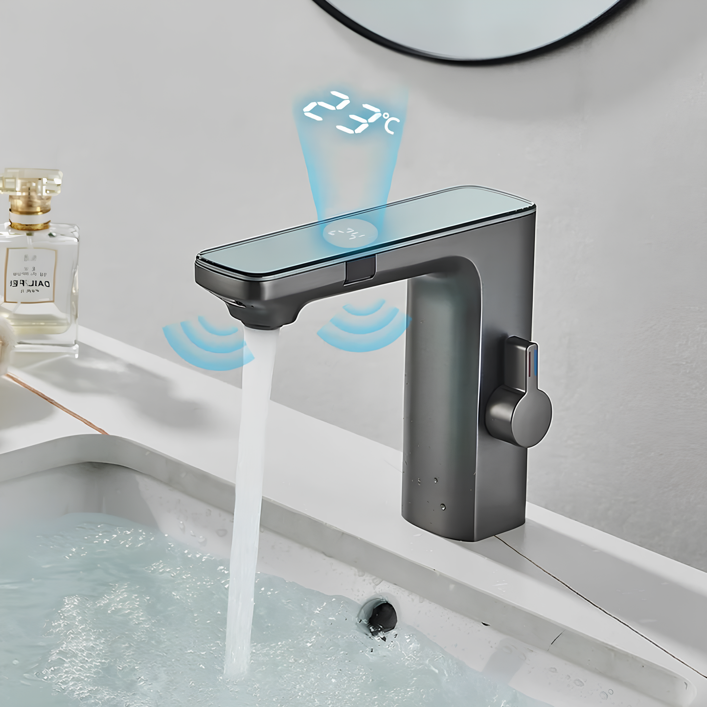 Robinet de lavabo intelligent avec capteur – Affichage numérique
