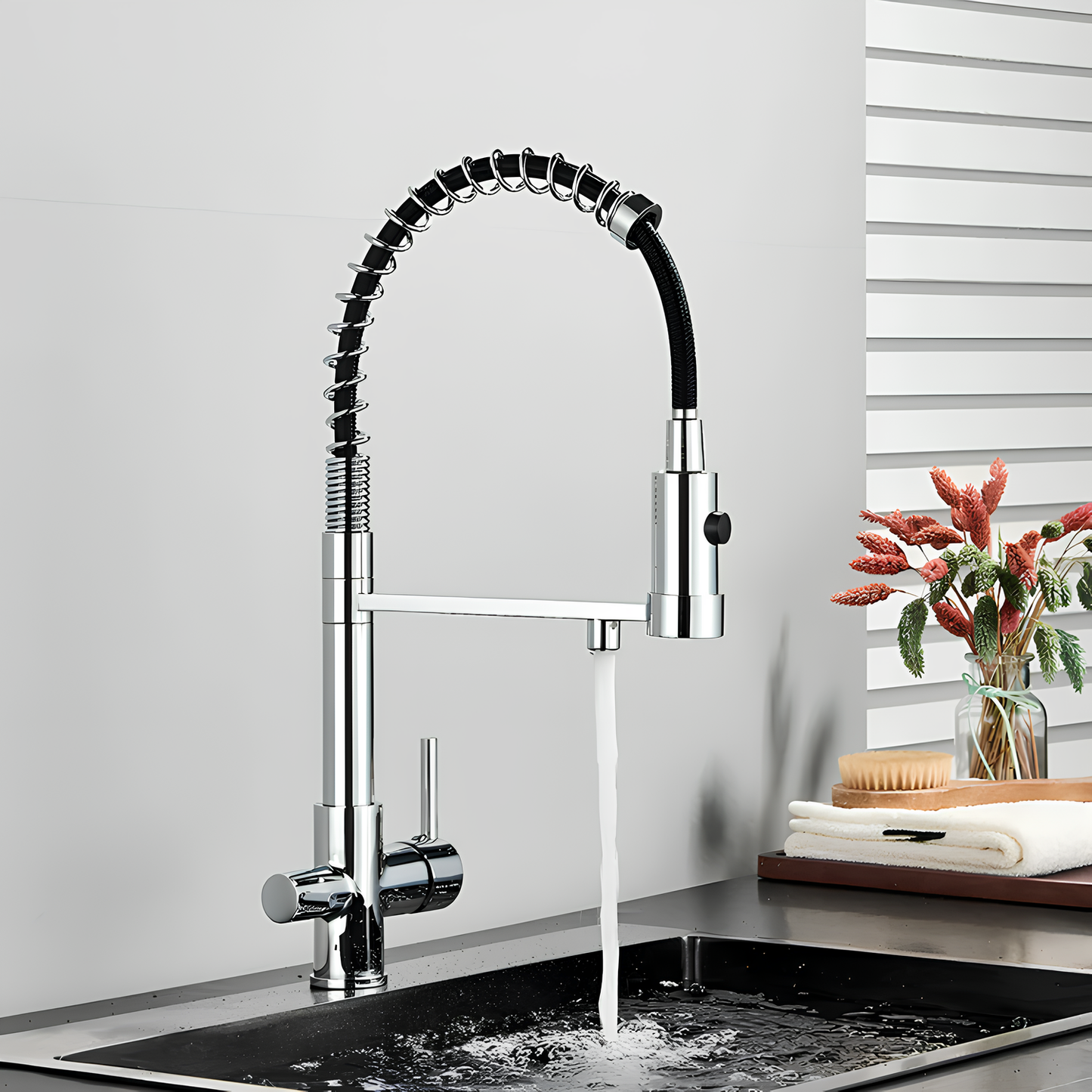 Robinet cuisine douchette  – Purification & eau chaude/froide