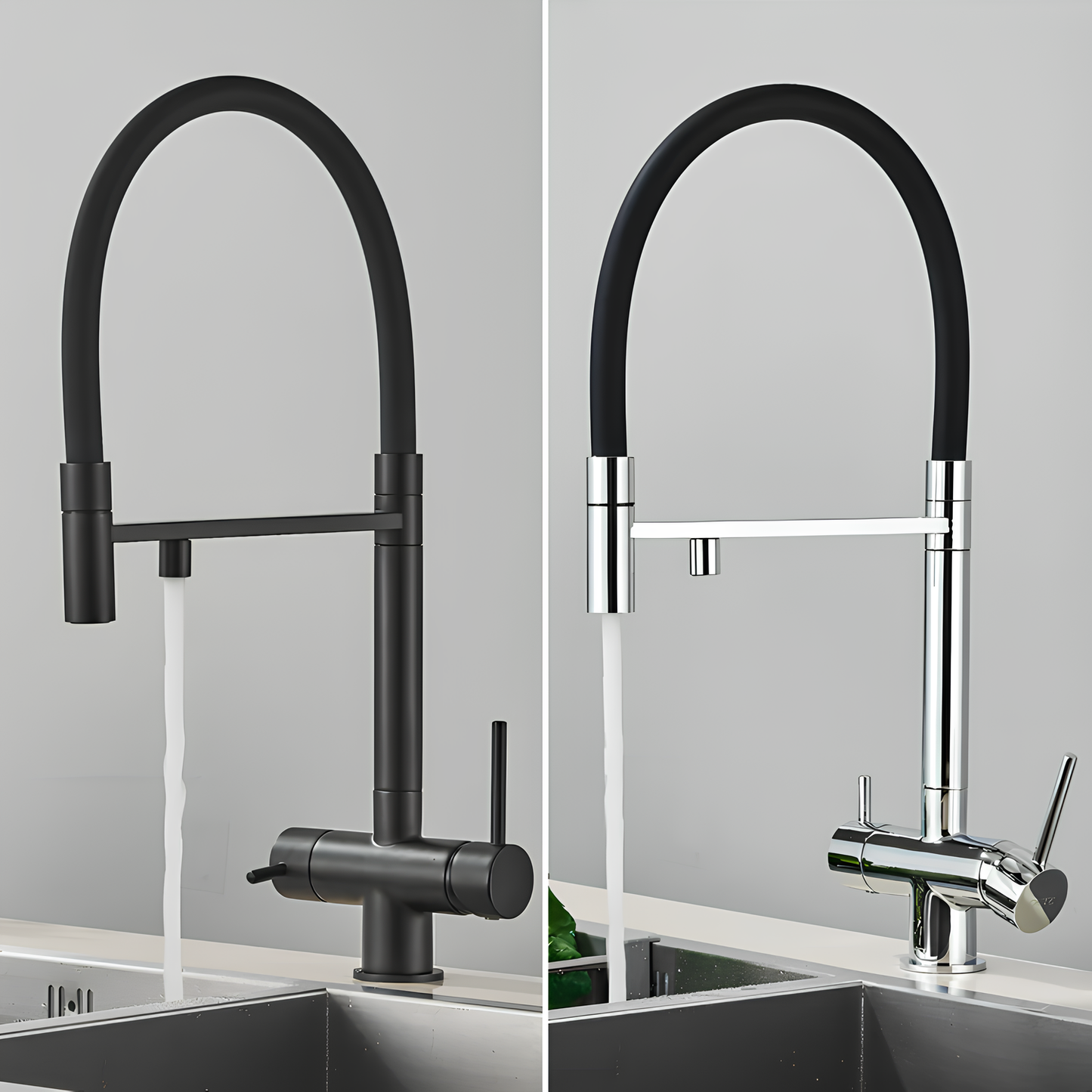 Robinet cuisine douchette  – Purification & eau chaude/froide