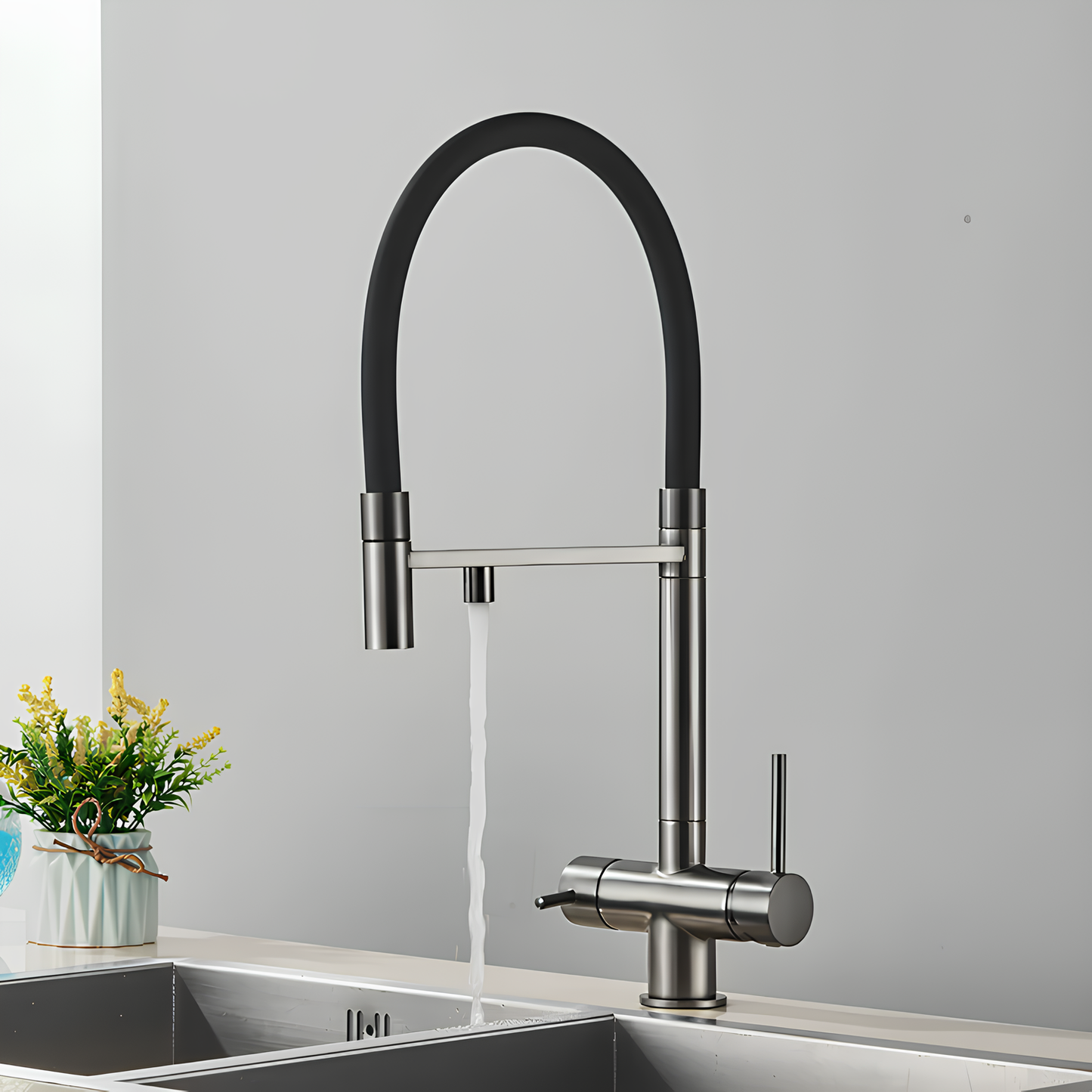 Robinet cuisine douchette  – Purification & eau chaude/froide