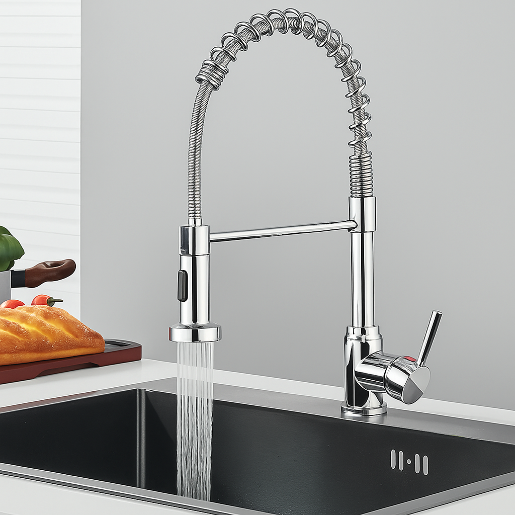 Robinet cuisine avec douchette  – Eau chaude et froide