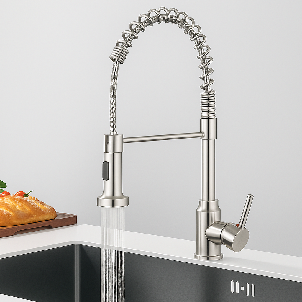 Robinet cuisine avec douchette  – Eau chaude et froide