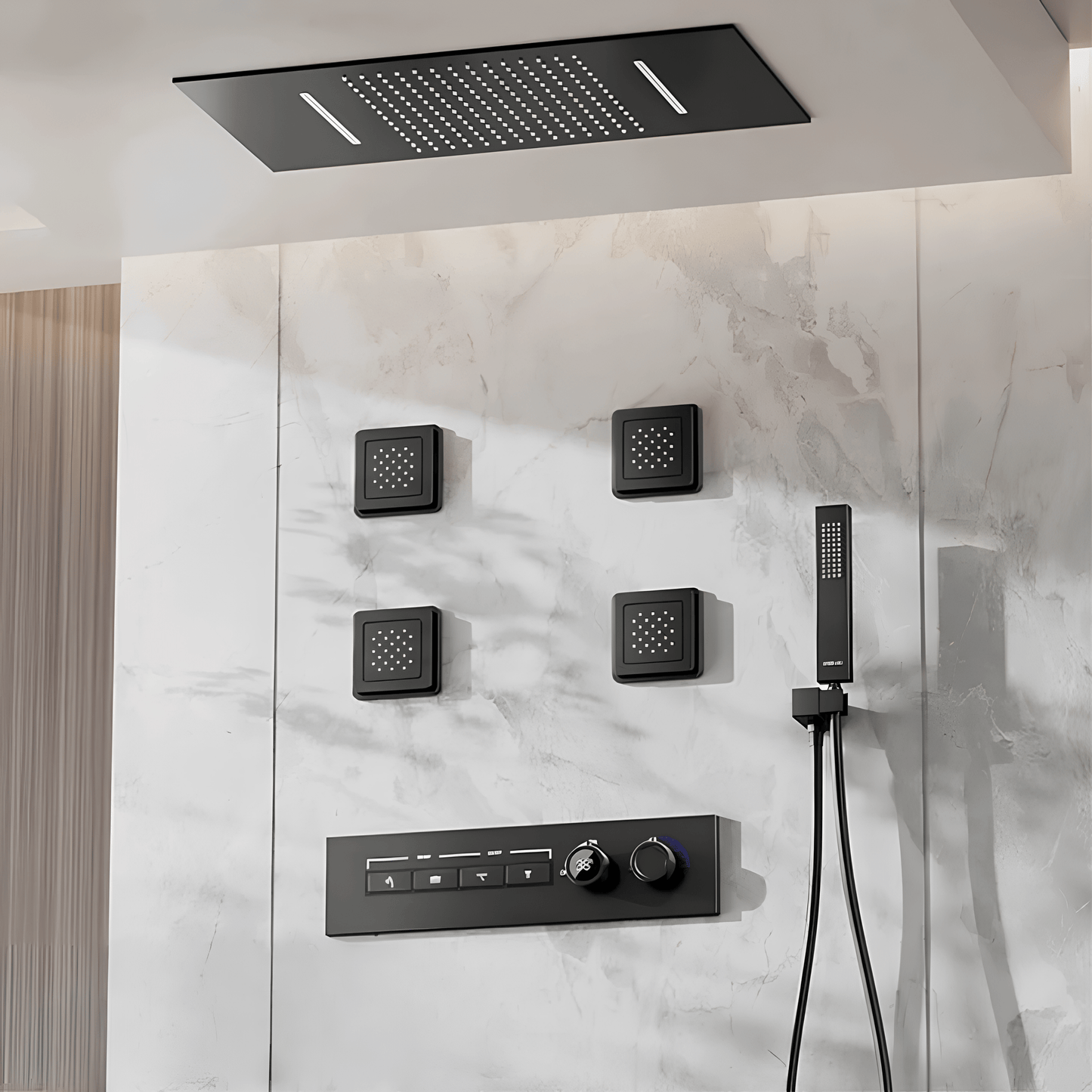 Colonne de Douche Encastrable Thermostatique LED