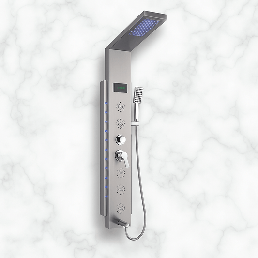 Colonne de Douche Hydromassante LED Inox