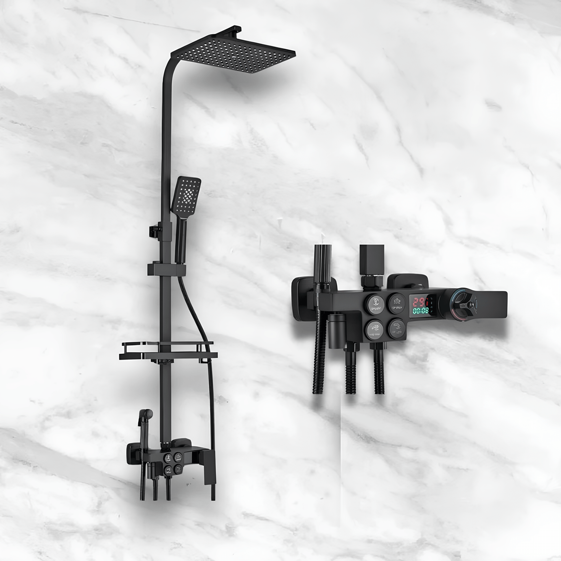 Colonne de Douche Thermostatique Jet Pluie