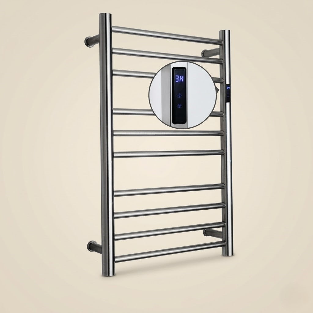 Porte-serviette Chauffant Électrique Mural - Acier Inox 304 - Programmable & Intelligent