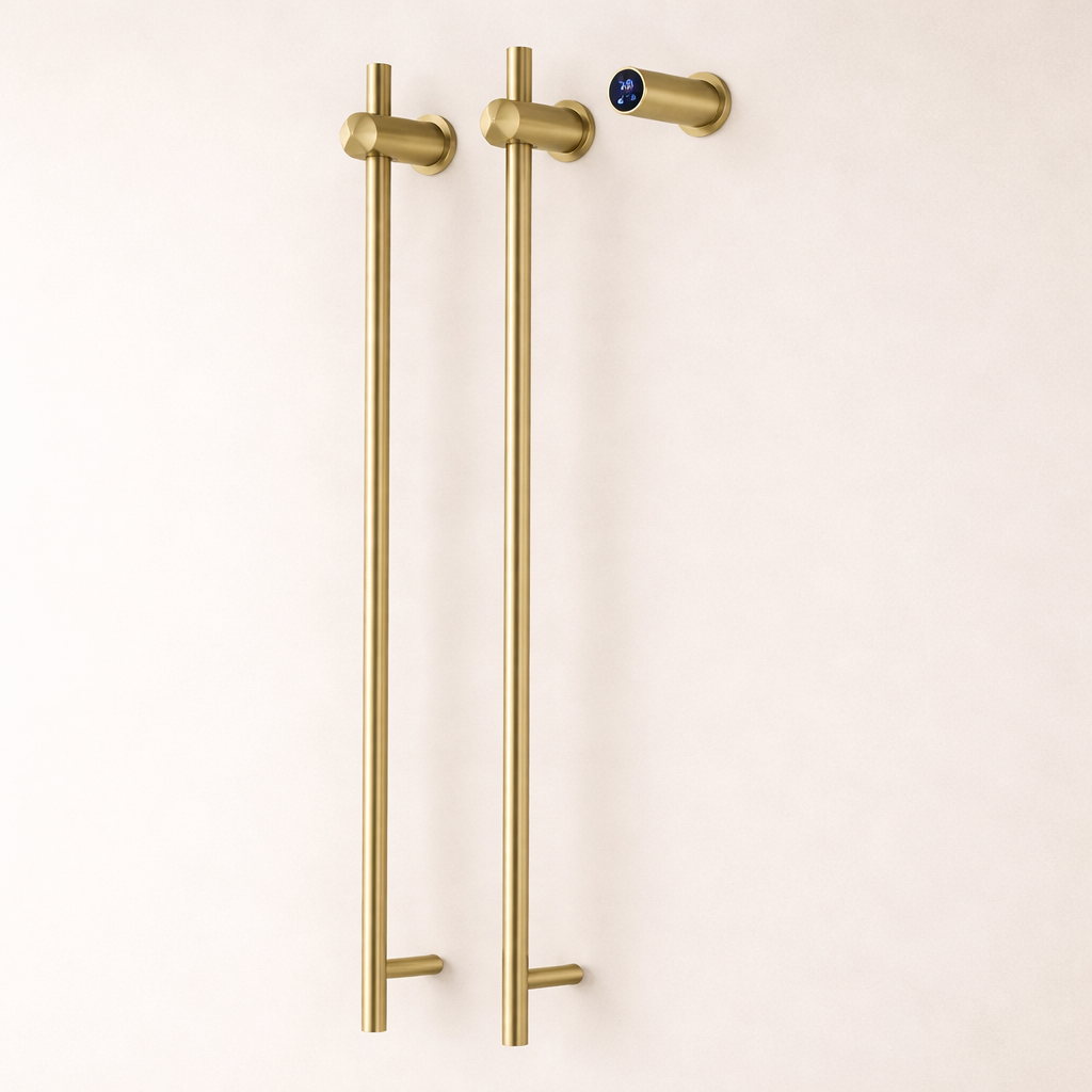 Sèche-serviette Vertical Électrique Design Minimaliste - 2 Barres Acier Inox 304
