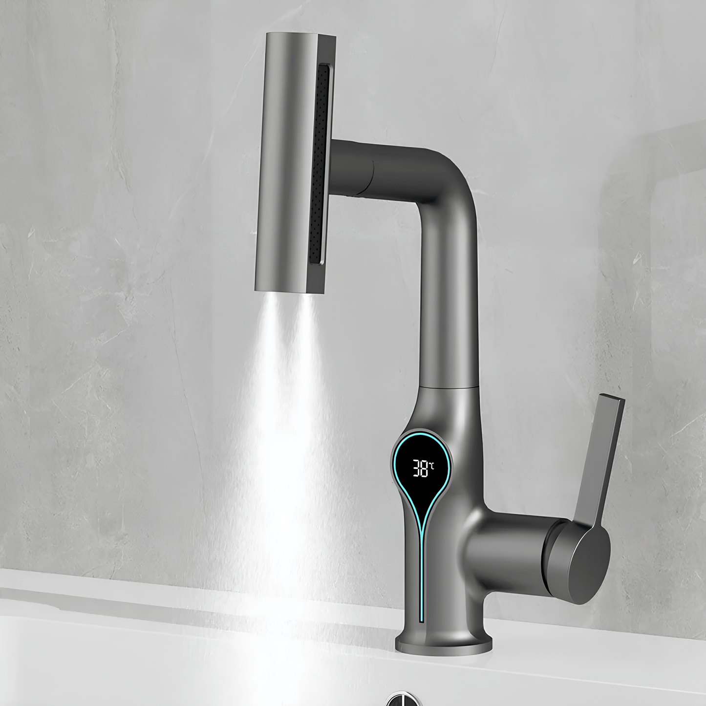 Robinet cascade avec affichage température – robinet digital salle de bain