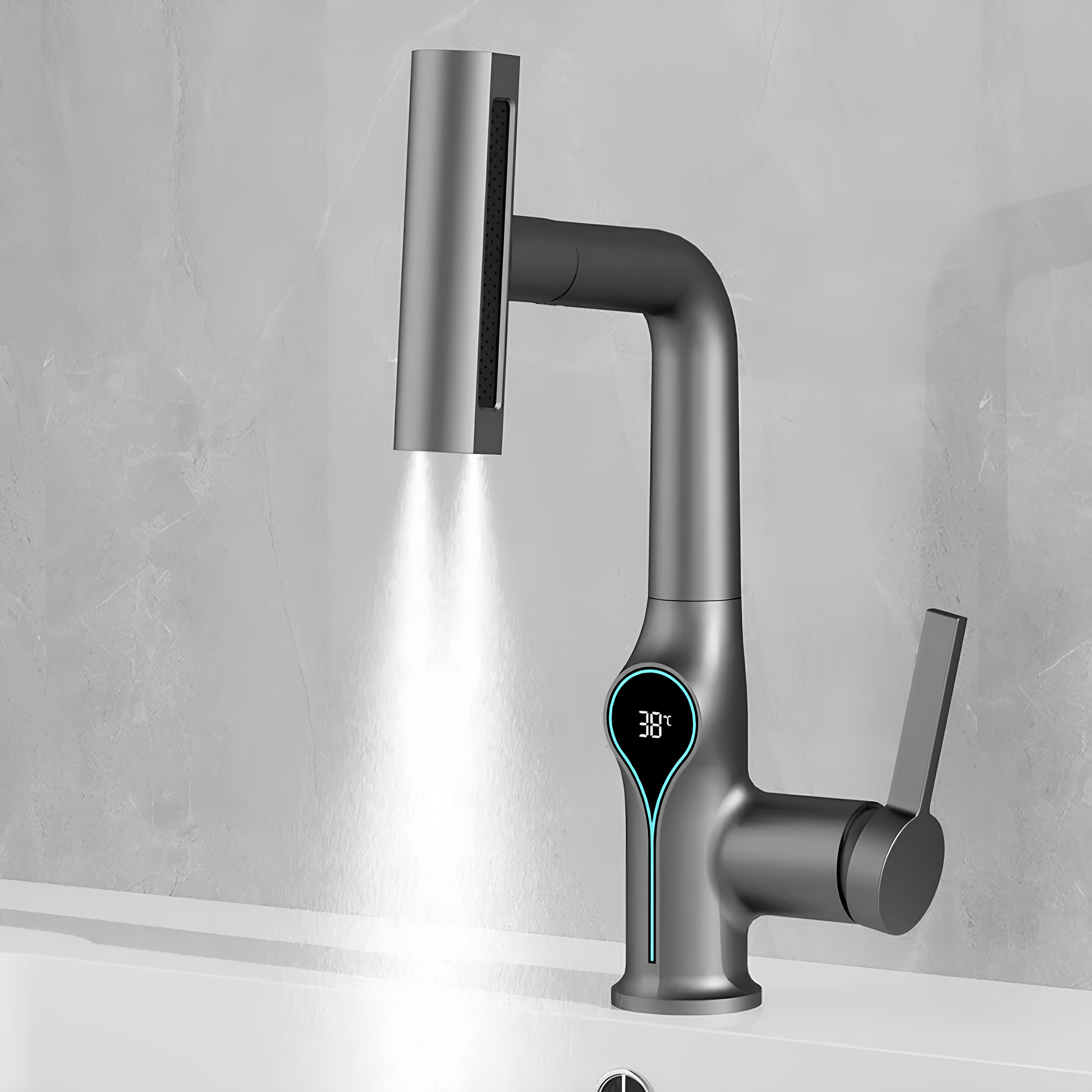 Robinet cascade avec affichage température – robinet digital salle de bain