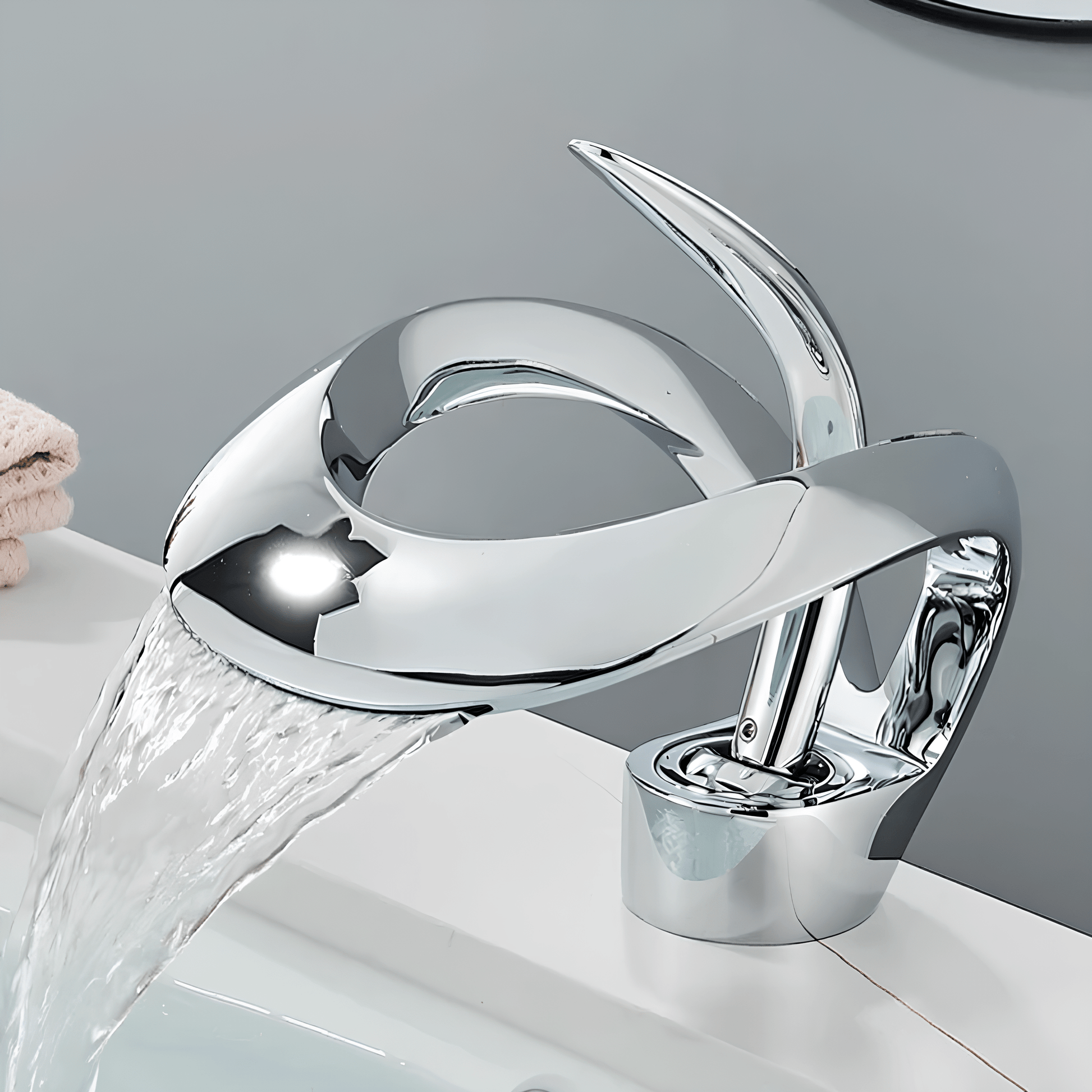 Robinet cascade salle de bain en laiton – Eau chaude et froide