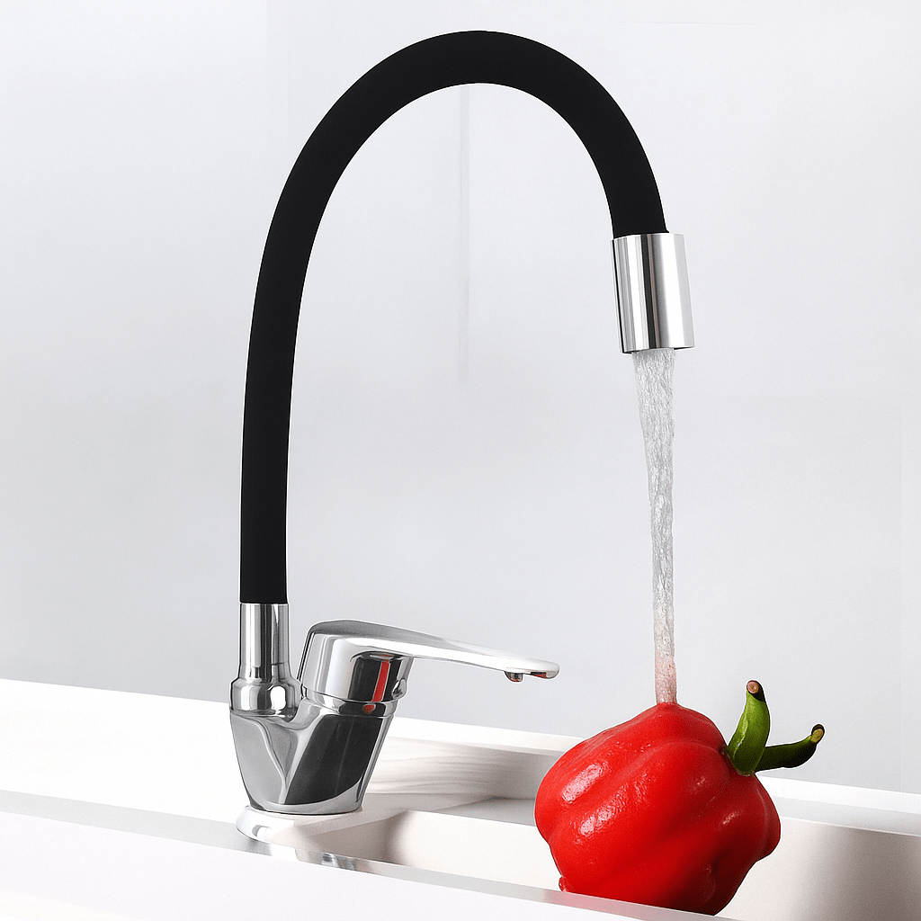 Robinet cuisine bec silicone orientable – mitigeur eau chaude et froide