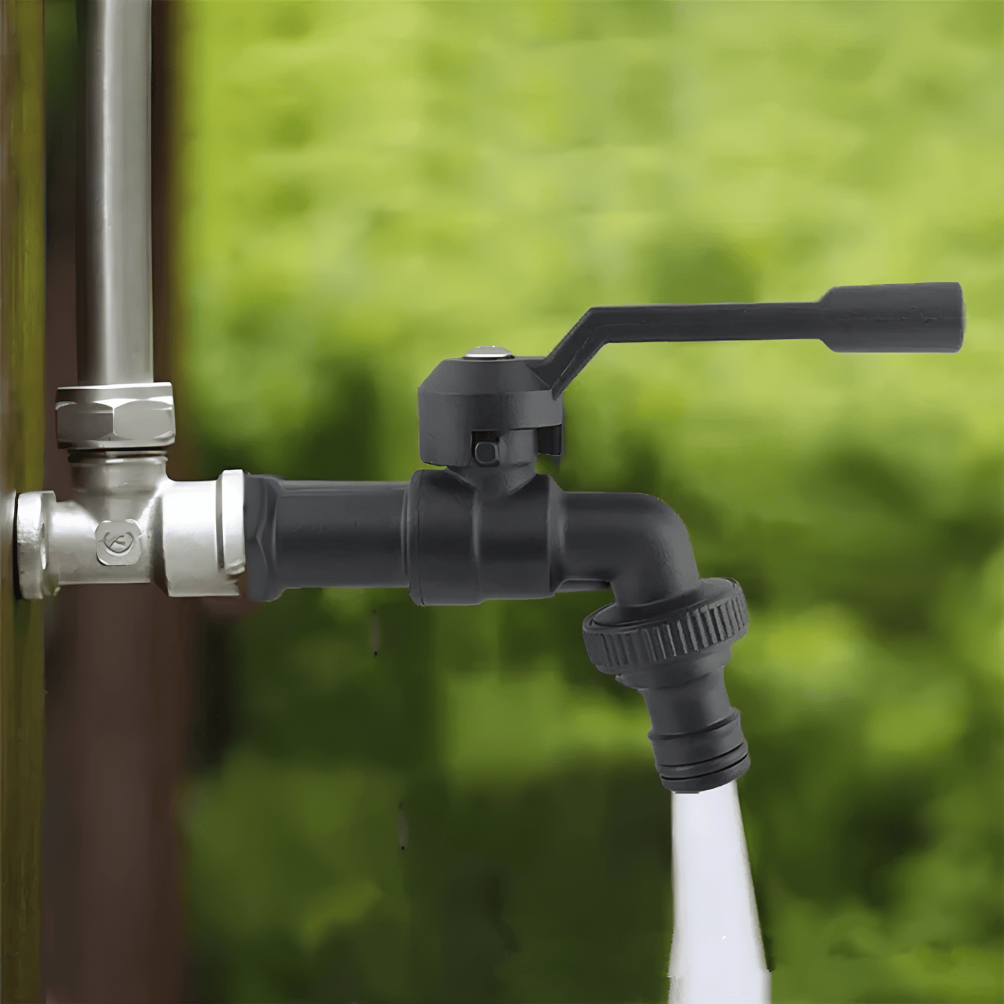 Robinet extérieur G1/2 en laiton noir – Raccord jardin mural