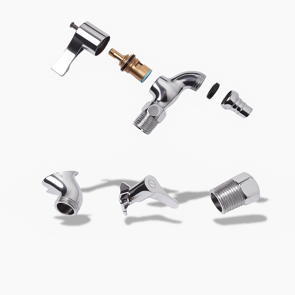 Robinet jardin – Double sortie inox 304 & disque céramique