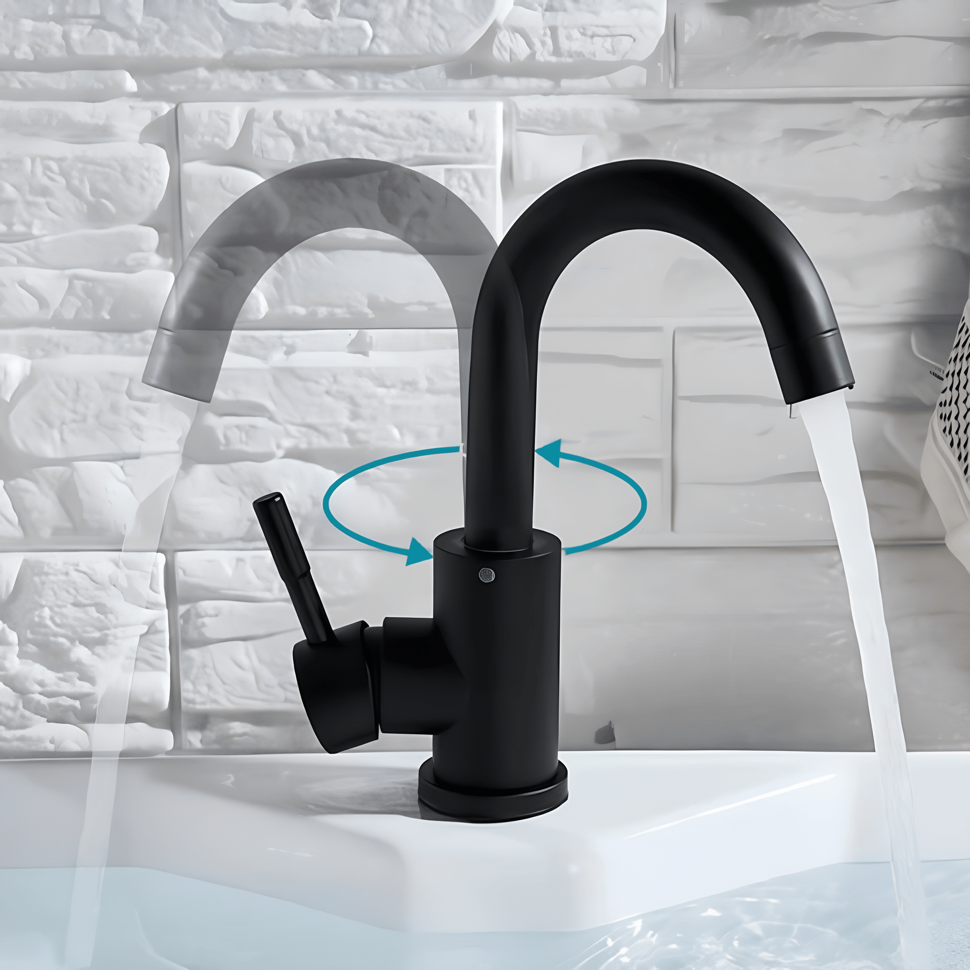 Robinet lavabo noir – Mitigeur salle de bain inox noir mat