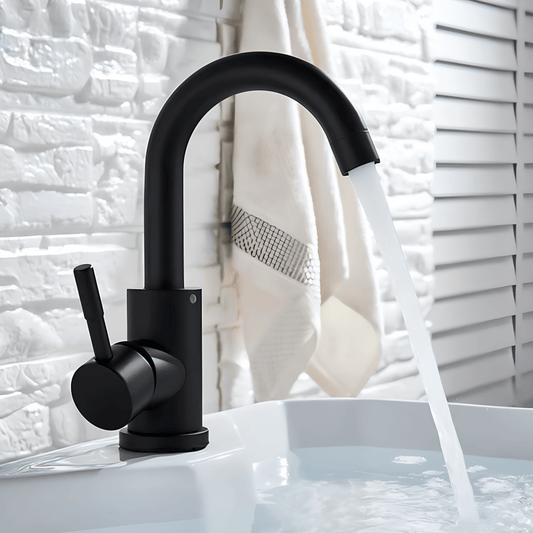 Robinet lavabo noir – Mitigeur salle de bain inox noir mat
