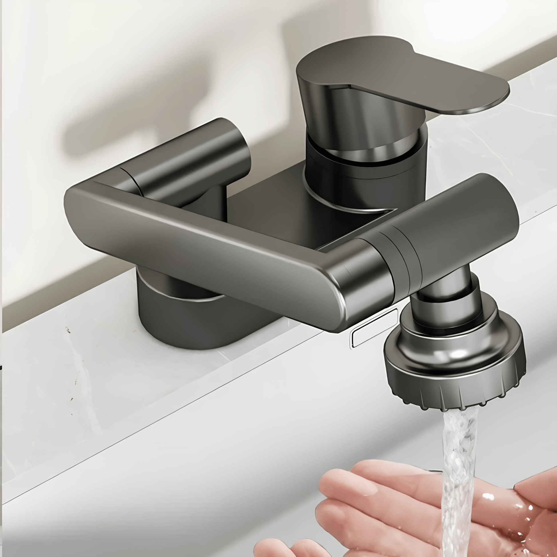 Robinet lavabo rotatif 360° – Double bec pratique pour salle de bain