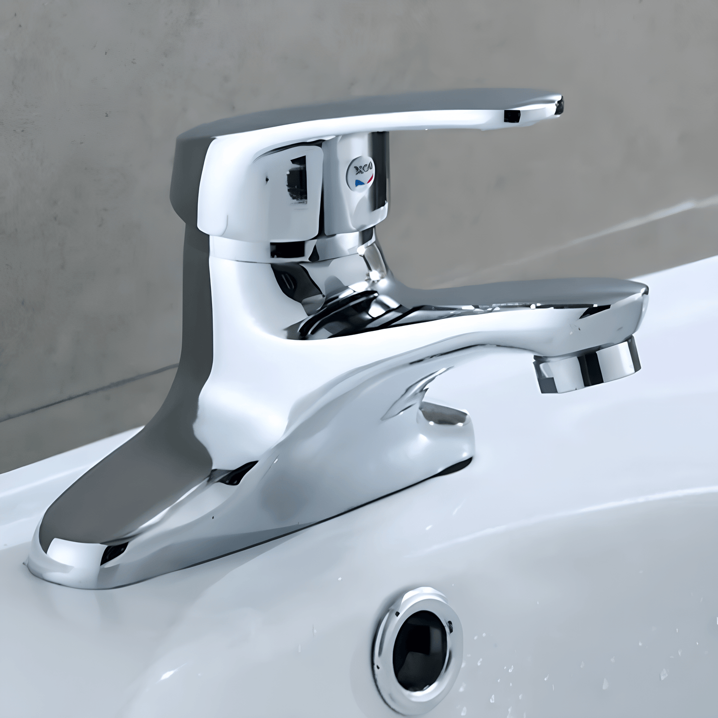 Robinet salle de bain double trou – Mitigeur chromé eau chaude et froide