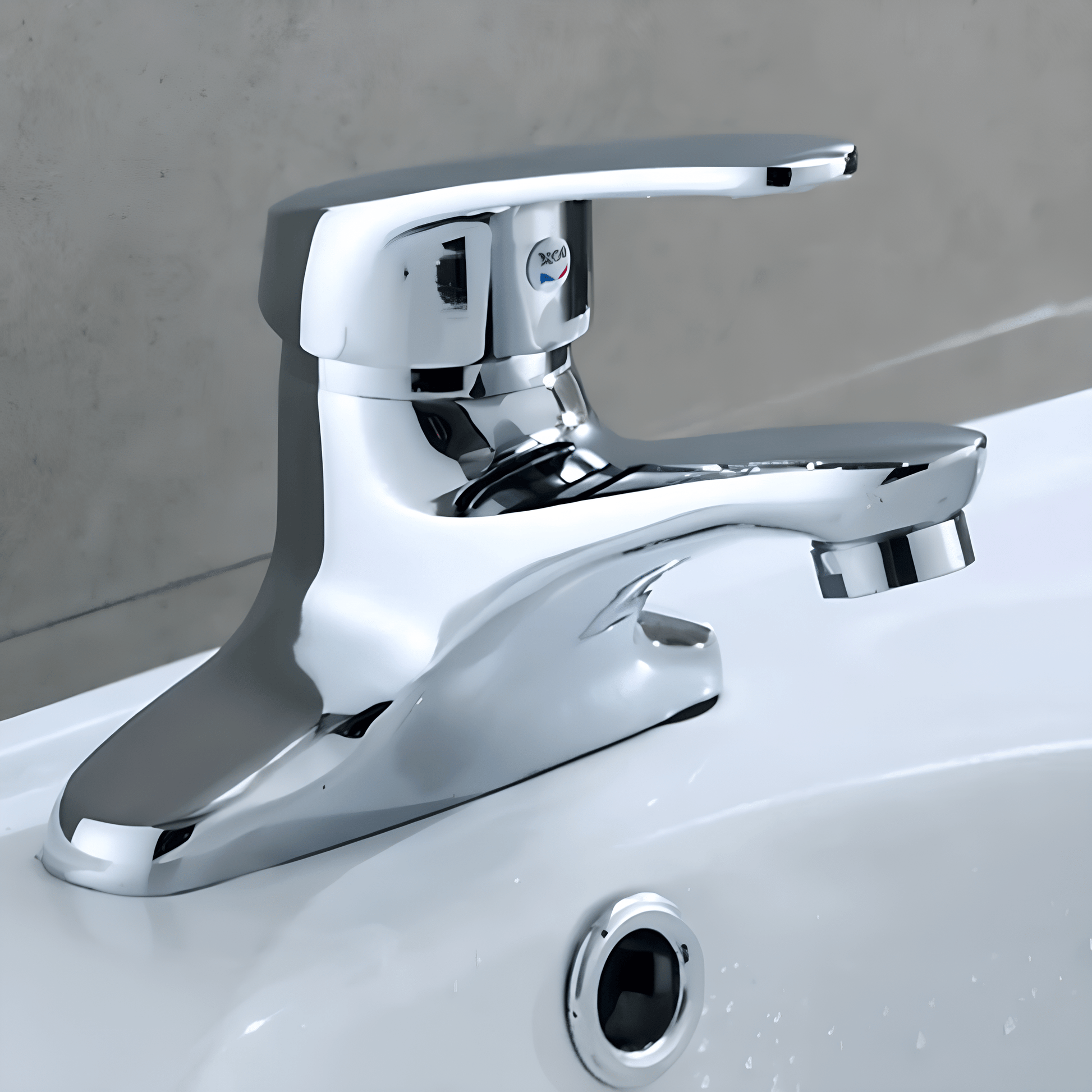 Robinet salle de bain double trou – Mitigeur chromé eau chaude et froide