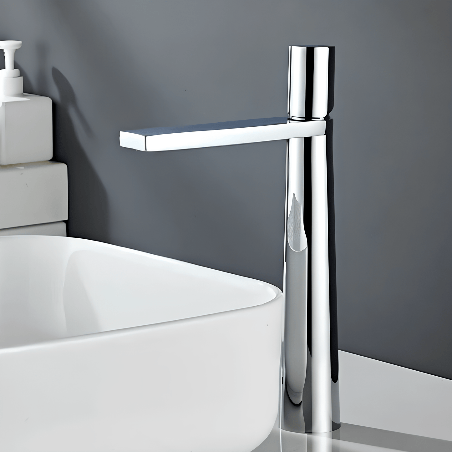 Robinet salle de bain haut noir mat – Design 30,5 cm G1/2