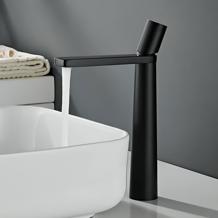 Robinet salle de bain haut noir mat – Design 30,5 cm G1/2