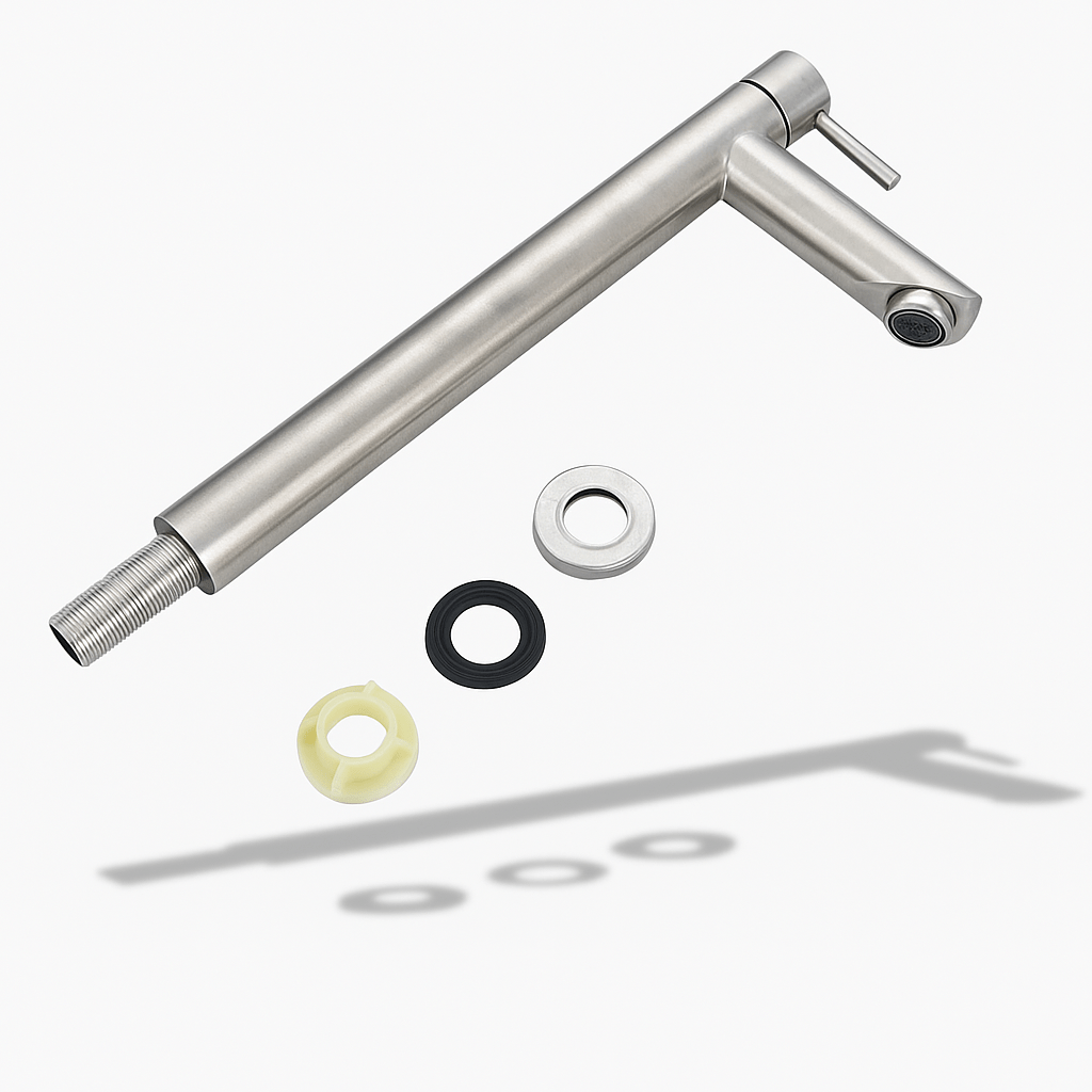 Robinet salle de bain mural – Inox 