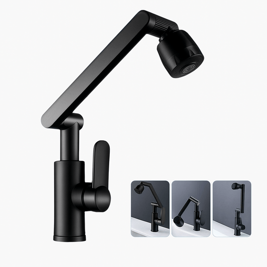 Robinet salle de bain noir orientable – Acier inoxydable