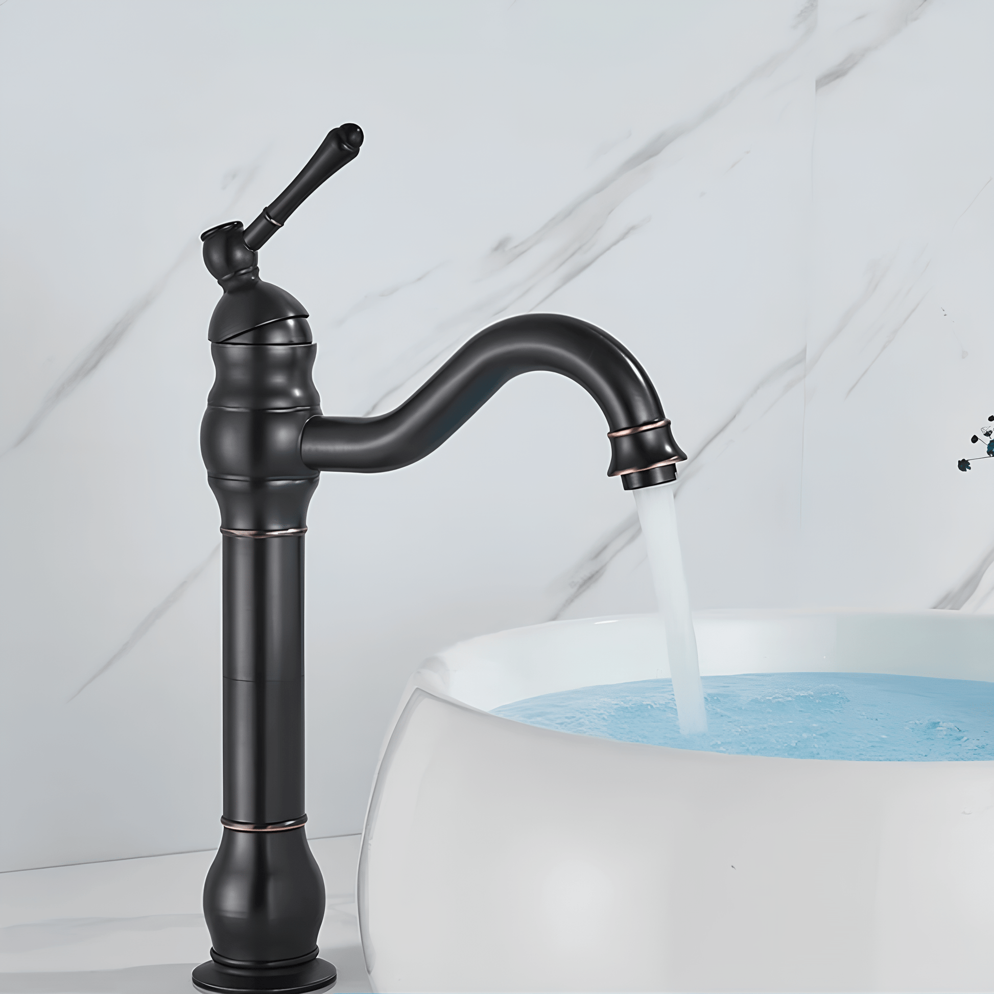 Robinet salle de bain rétro – Laiton antique à poignée unique